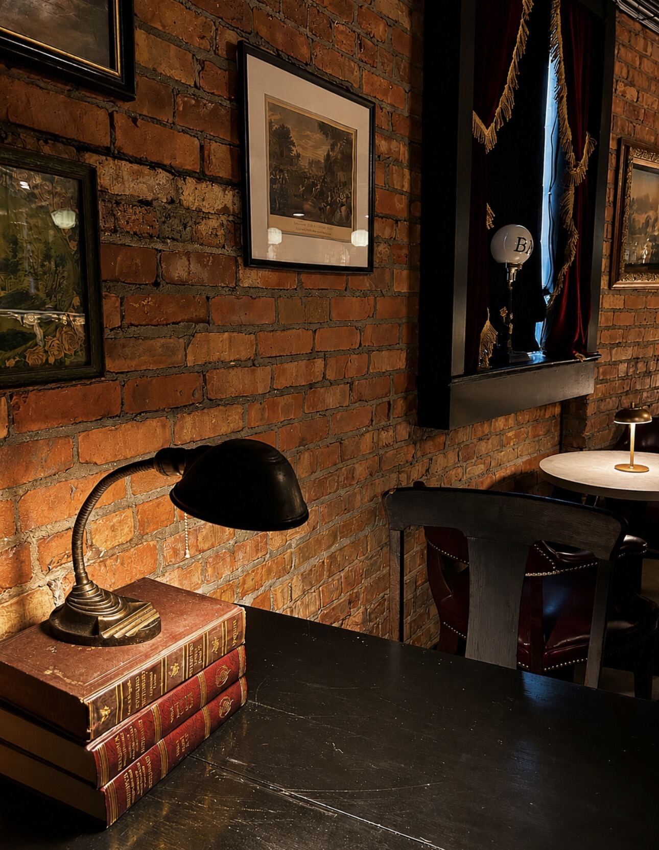 A reading lamp vignette